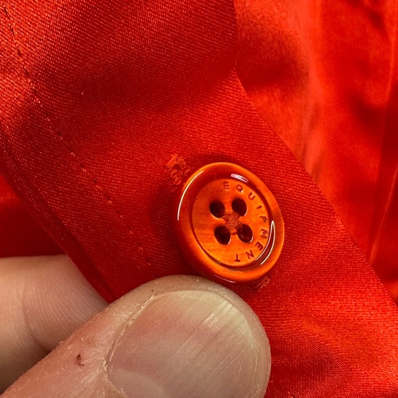 Equipment Femme Bailey Fiery Red Silk Long Sleeve Blouse Womens Size EU 12 US 8 - Picture 8 of 9